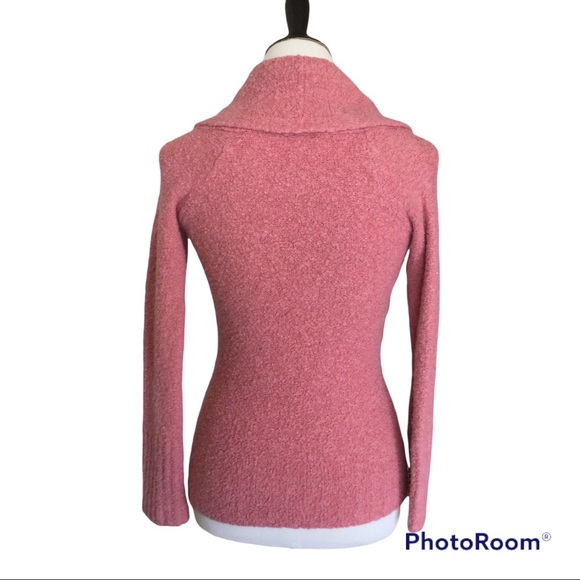 Pink Shawl Collar Cozy Nubby Textured Sweater - Picture 3 of 6